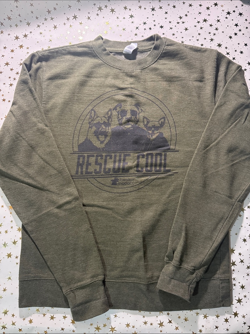 MADACC Rescue Cool Olive Green Crewneck Sweatshirt with Graphic